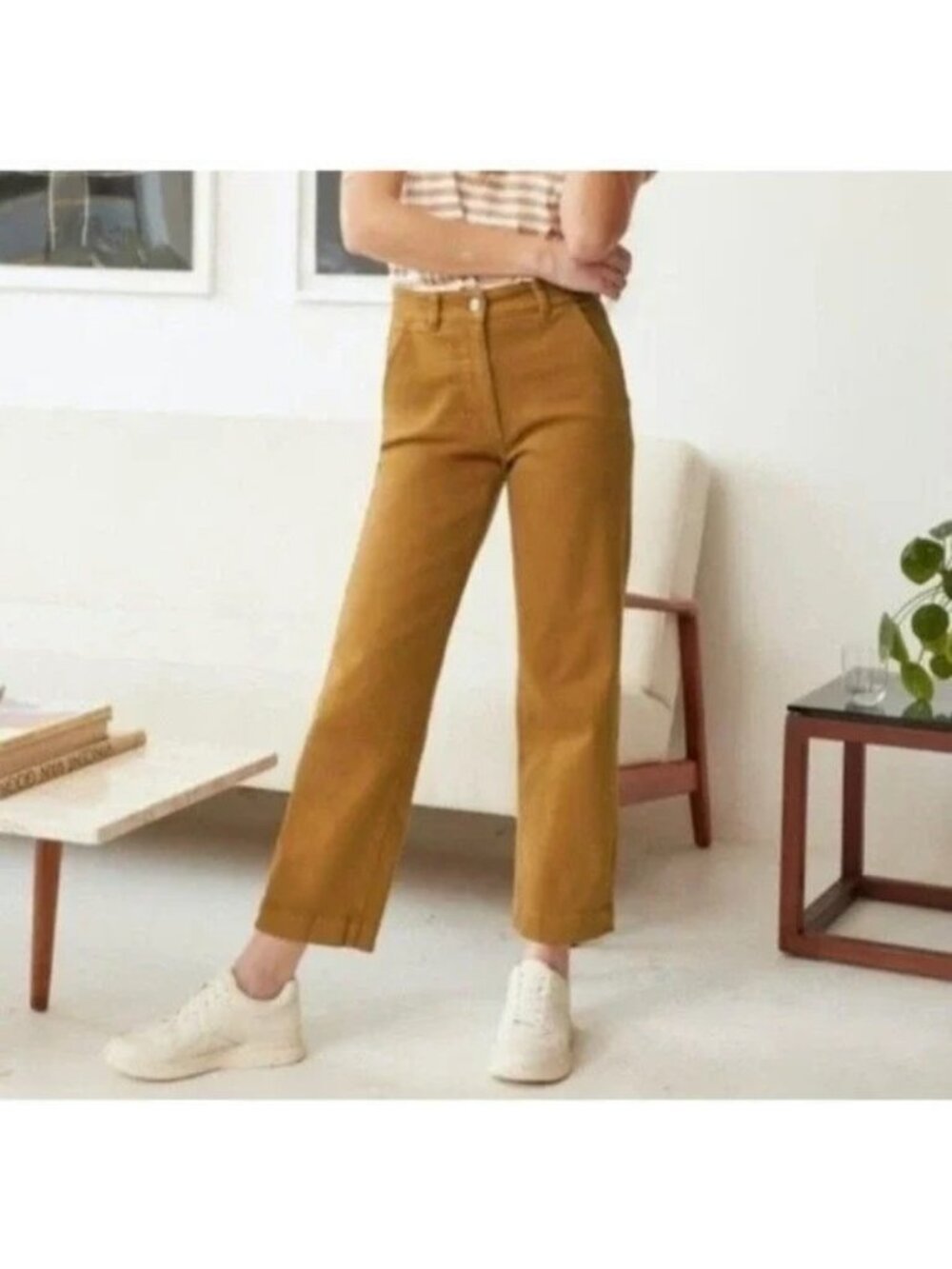 Everlane Cropped Straight Regular Leg Jeans Golden Brown 4 EUC